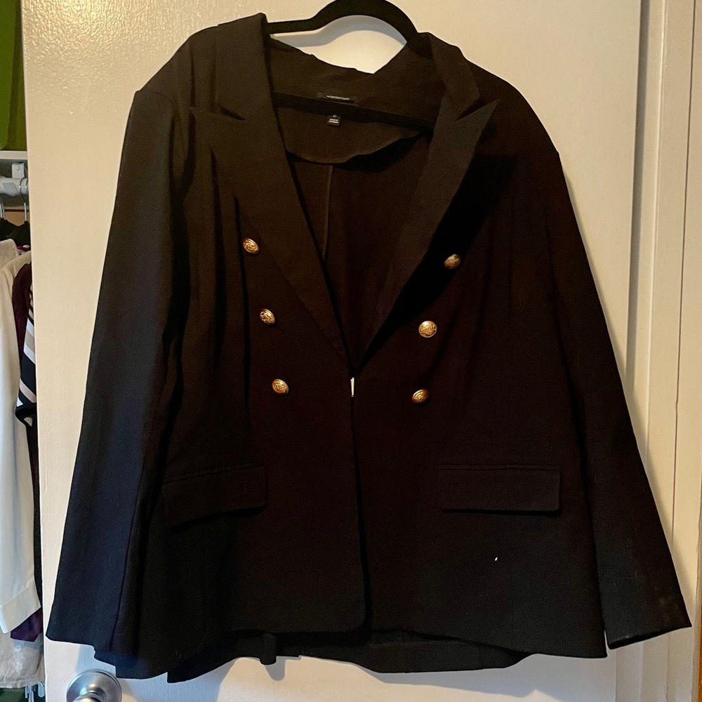 “Bryant Blazer”Plus Size Black Military Blazer